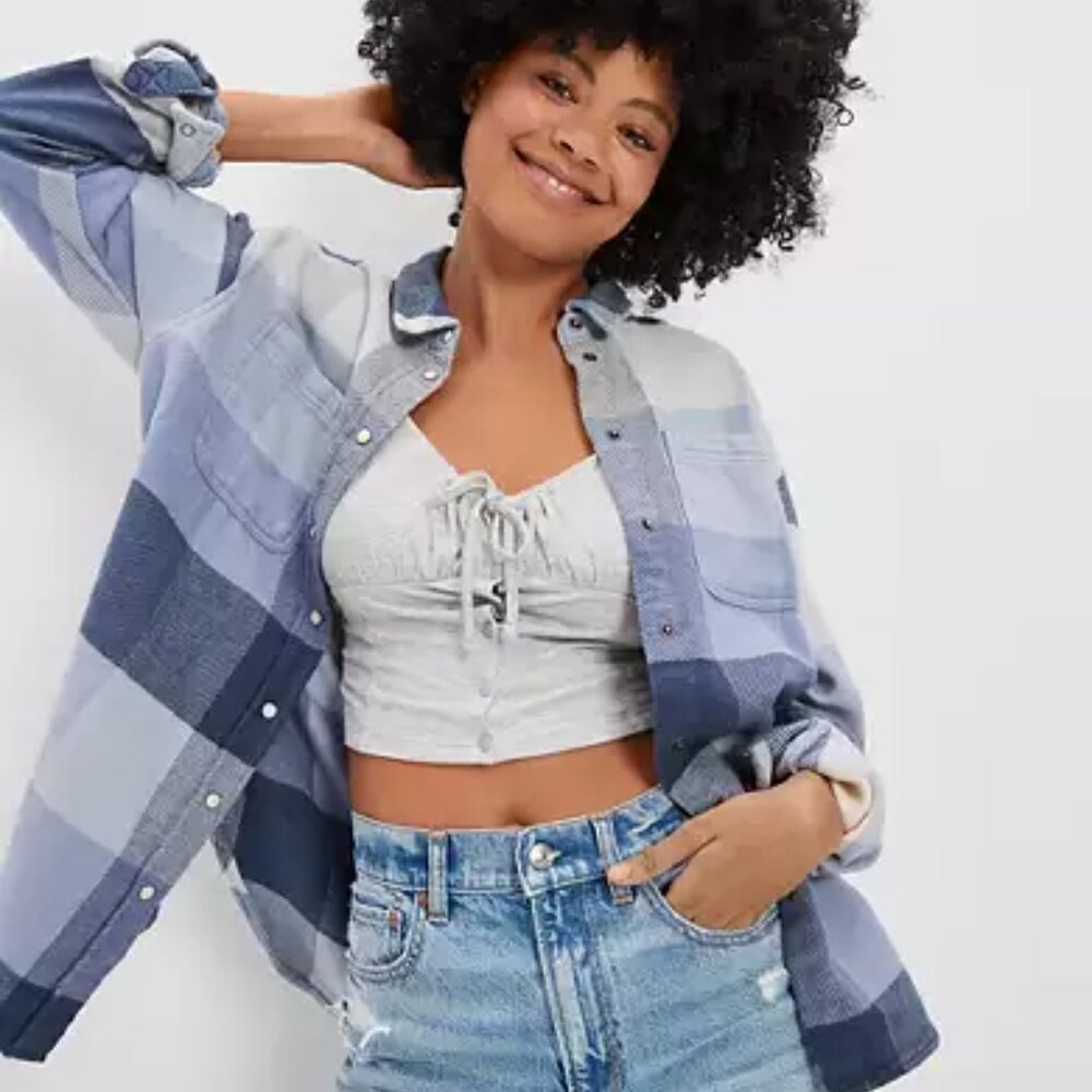 AE Oversized Flannel Shirt